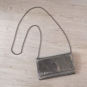 INC silver sequence crossbody bag or clutch small